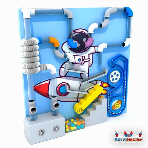 Интерактивная игровая стена «Шаровая галактика» 2,44×0,39×2,44 м