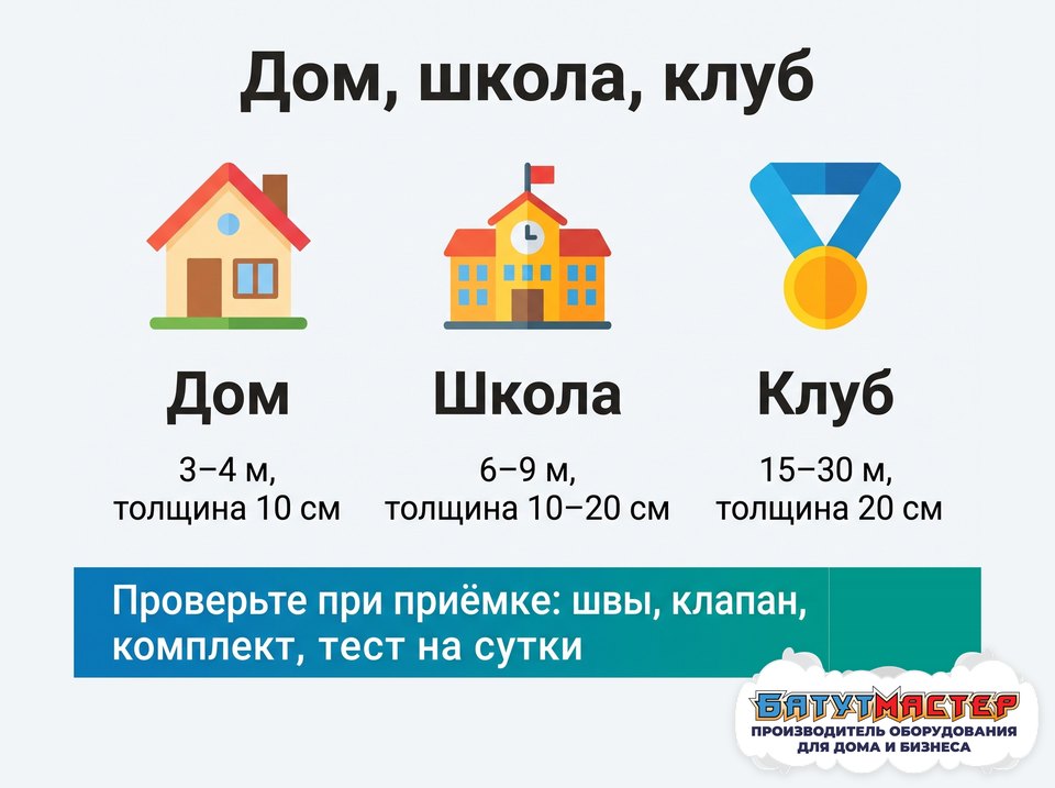 Инфографика: надувная акробатическая дорожка для дома, школы и клуба