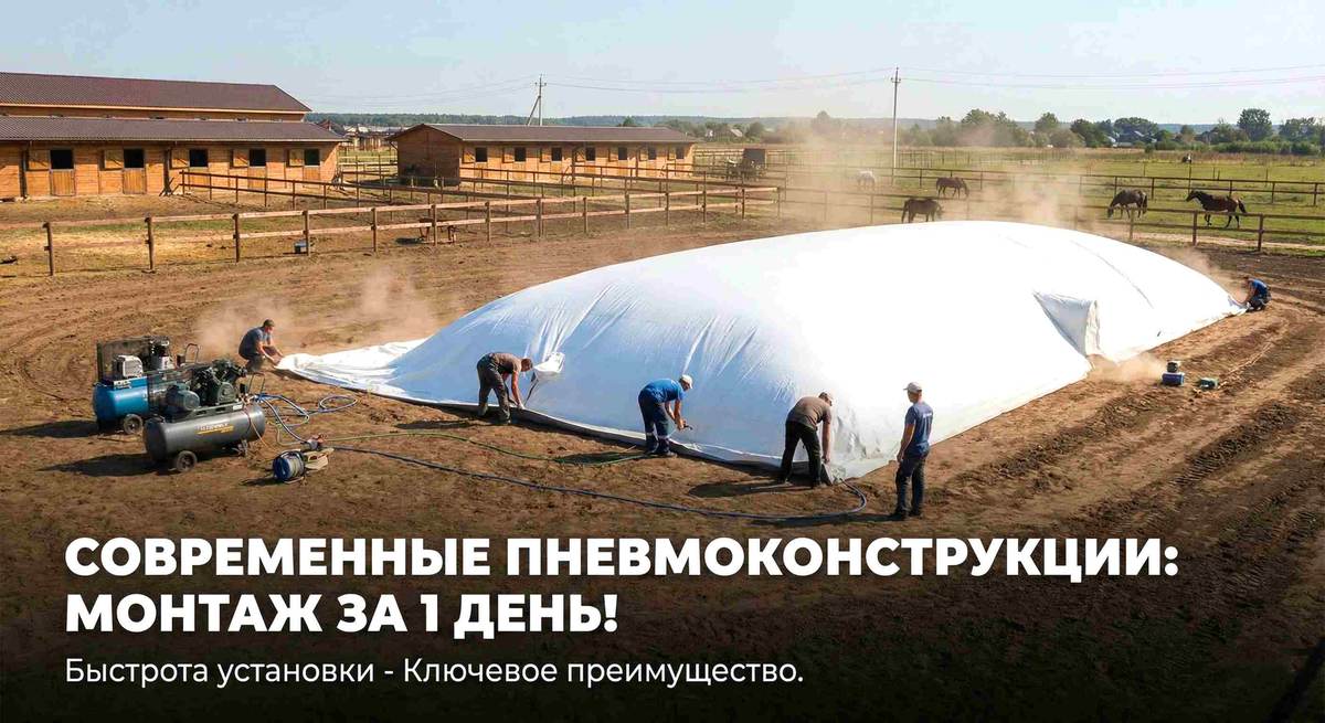 Быстрая установка надувного ангара