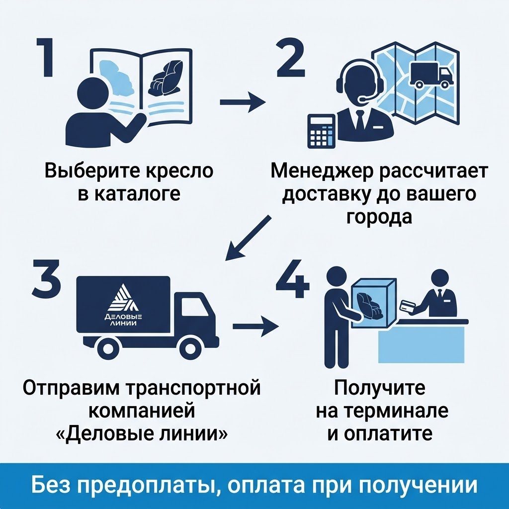 Как получить массажное кресло в Перми: выбрать, рассчитать доставку, отправка ТК «Деловые линии», получение и оплата