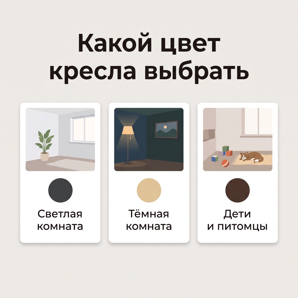 Какой цвет массажного кресла выбрать: светлая комната — тёмное кресло, тёмная комната — светлое, дети и питомцы — тёмно-коричневое